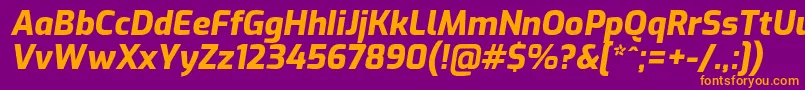 ExoExtrabolditalic Font – Orange Fonts on Purple Background