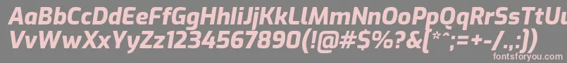 ExoExtrabolditalic Font – Pink Fonts on Gray Background