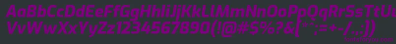 ExoExtrabolditalic Font – Purple Fonts on Black Background