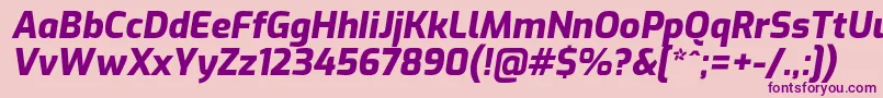 ExoExtrabolditalic Font – Purple Fonts on Pink Background