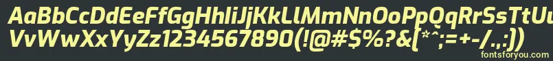 ExoExtrabolditalic Font – Yellow Fonts on Black Background