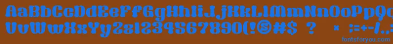 フォントGomariceSyouwaRetroPop – 茶色の背景に青い文字