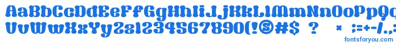 フォントGomariceSyouwaRetroPop – 白い背景に青い文字