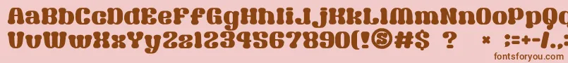 GomariceSyouwaRetroPop Font – Brown Fonts on Pink Background