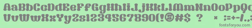 Шрифт GomariceSyouwaRetroPop – серые шрифты на зелёном фоне