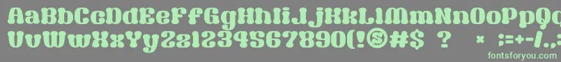 Шрифт GomariceSyouwaRetroPop – зелёные шрифты на сером фоне