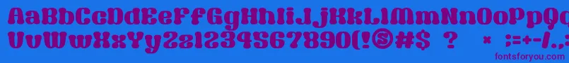 GomariceSyouwaRetroPop Font – Purple Fonts on Blue Background