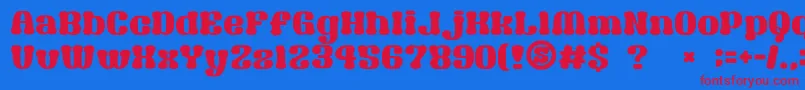 フォントGomariceSyouwaRetroPop – 赤い文字の青い背景