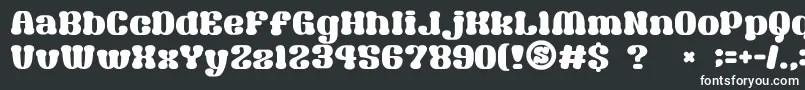Шрифт GomariceSyouwaRetroPop – белые шрифты на чёрном фоне