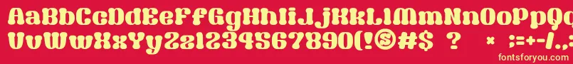 GomariceSyouwaRetroPop Font – Yellow Fonts on Red Background