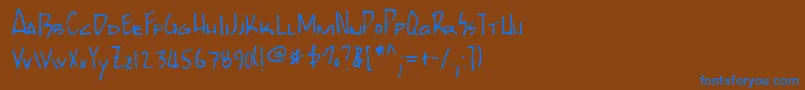 フォントLehn025 – 茶色の背景に青い文字