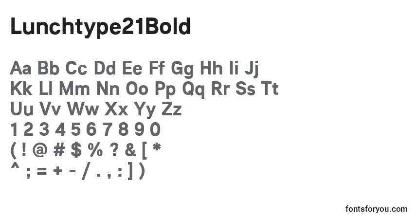 Schriftart Lunchtype21Bold – Alphabet, Zahlen, spezielle Symbole