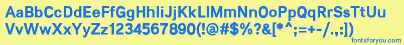Weitere Informationen zur Lunchtype21Bold-Schriftart Lunchtype21Bold-Schriftart – Blaue Schriften auf gelbem Hintergrund