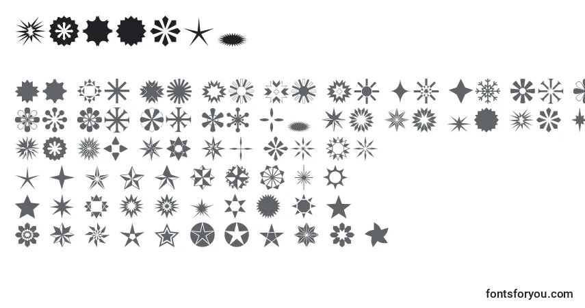 A fonte Stars1o – alfabeto, números, caracteres especiais