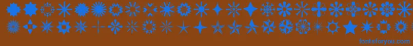 Fonte Stars1o – fontes azuis em um fundo marrom