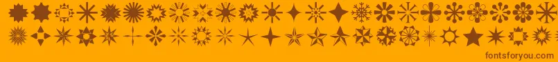 Police Stars1o – polices brunes sur fond orange