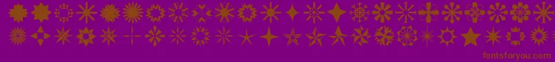 フォントStars1o – 紫色の背景に茶色のフォント