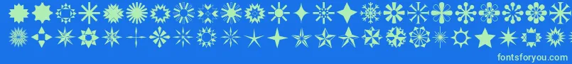 Stars1o-Schriftart – Grüne Schriften auf blauem Hintergrund