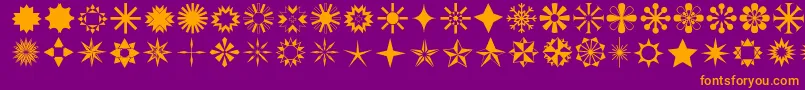 Stars1o-fontti – oranssit fontit violetilla taustalla