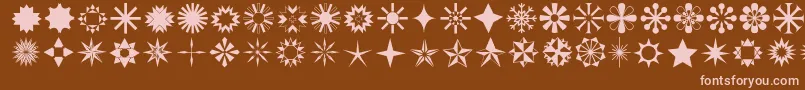 Czcionka Stars1o – różowe czcionki na brązowym tle