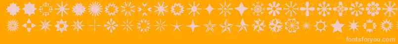 Stars1o-Schriftart – Rosa Schriften auf orangefarbenem Hintergrund