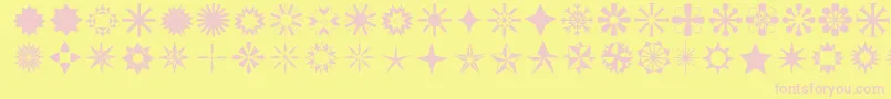Stars1o-Schriftart – Rosa Schriften auf gelbem Hintergrund