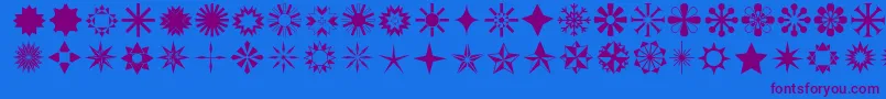 Czcionka Stars1o – fioletowe czcionki na niebieskim tle