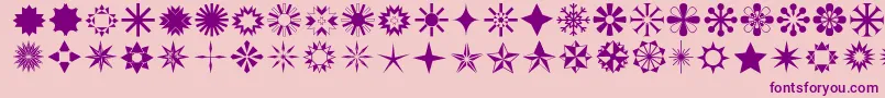 フォントStars1o – ピンクの背景に紫のフォント