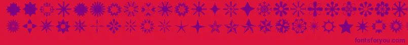 Stars1o-Schriftart – Violette Schriften auf rotem Hintergrund