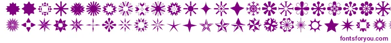 Czcionka Stars1o – fioletowe czcionki na białym tle