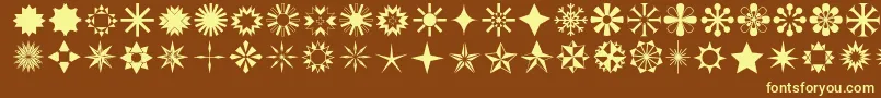 Stars1o Font – Yellow Fonts on Brown Background