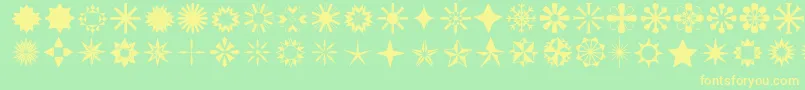 fuente Stars1o – Fuentes Amarillas Sobre Fondo Verde