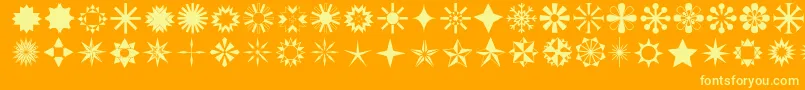 Police Stars1o – polices jaunes sur fond orange