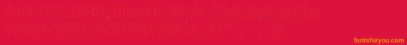 Fonte FirasanscondensedFouritalic – fontes laranjas em um fundo vermelho