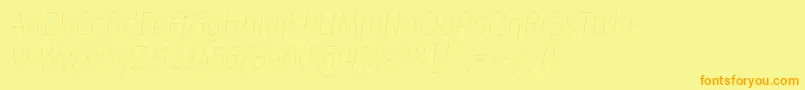 Fonte FirasanscondensedFouritalic – fontes laranjas em um fundo amarelo