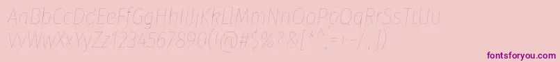 FirasanscondensedFouritalic-Schriftart – Violette Schriften auf rosa Hintergrund