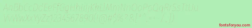 Шрифт FirasanscondensedFouritalic – красные шрифты на зелёном фоне
