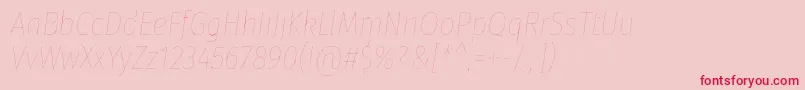 Fonte FirasanscondensedFouritalic – fontes vermelhas em um fundo rosa