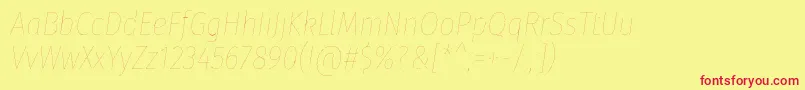 FirasanscondensedFouritalic Font – Red Fonts on Yellow Background