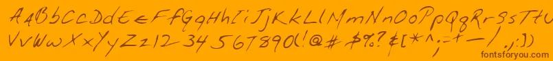 Lehn114 Font – Brown Fonts on Orange Background