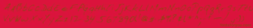 Lehn114 Font – Brown Fonts on Red Background
