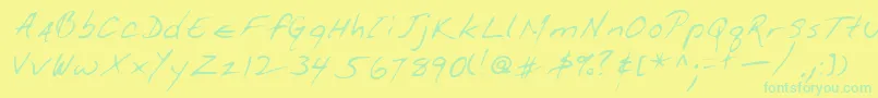 Lehn114 Font – Green Fonts on Yellow Background