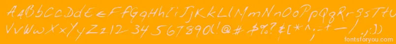 Lehn114 Font – Pink Fonts on Orange Background