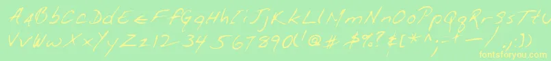 Lehn114 Font – Yellow Fonts on Green Background