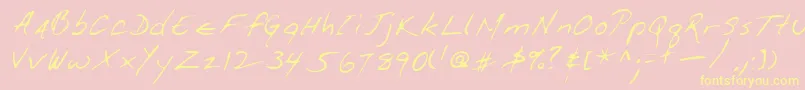 Lehn114 Font – Yellow Fonts on Pink Background