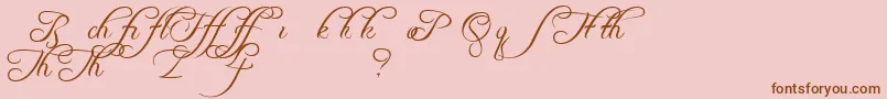 FreebooterScriptAlts Font – Brown Fonts on Pink Background