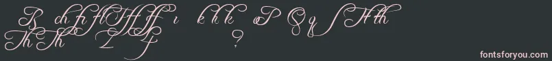 FreebooterScriptAlts Font – Pink Fonts on Black Background