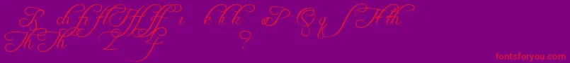 FreebooterScriptAlts Font – Red Fonts on Purple Background