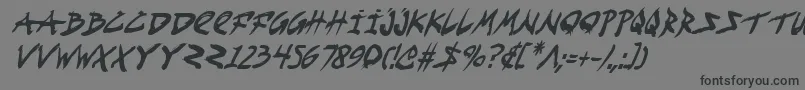Шрифт FightKidCondensedItalic – чёрные шрифты на сером фоне