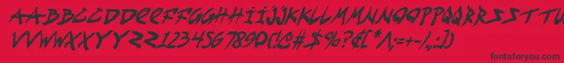 FightKidCondensedItalic Font – Black Fonts on Red Background